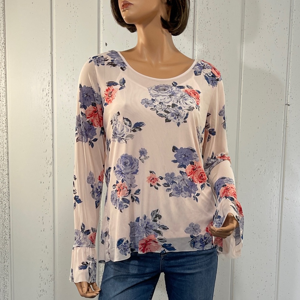 * NWOT Candie’s Women's  Floral Long  Sleeve Blouse Sz XL